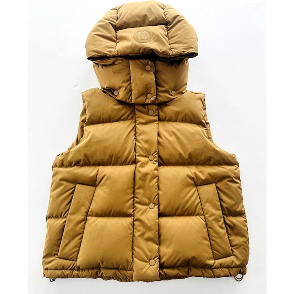 Lululemon Wunder Puff Crop Vest Bold Beige Tan Size 2 Oversized Goose Down - Picture 2 of 12